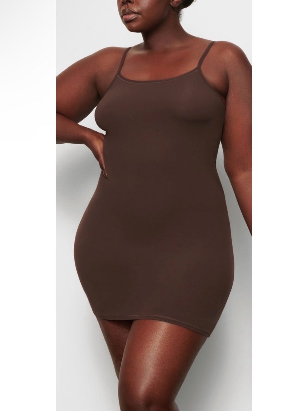 NWT SKIMS Fits Everybody Slip Dress in Dark Brown XL